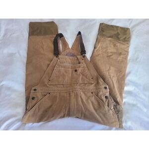 Patagonia Iron Forge Hemp Canvas Double Knee Bib Overalls Brown Mens L STY55765